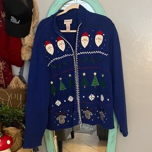 Vintage “Ugly” Zip-Up Christmas Sweater